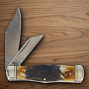 Rough Ryder Coke Bottle Pocket Knife Damascus Steel Blades Cinnamon Jigged Bone Handle