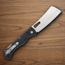 Rough Ryder Sous Chef Cleaver Folding Knife 4"  Stainless Steel Blade Black Aluminum Handle