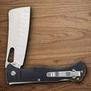 Rough Ryder Sous Chef Cleaver Folding Knife 4"  Stainless Steel Blade Black Aluminum Handle