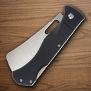 Rough Ryder Sous Chef Cleaver Folding Knife 4"  Stainless Steel Blade Black Aluminum Handle