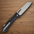 Rough Ryder Sous Chef Santoku Folding Knife 4.5" Stainless Steel Blade Black Aluminum Handle