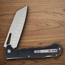 Rough Ryder Sous Chef Santoku Folding Knife 4.5" Stainless Steel Blade Black Aluminum Handle
