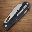 Rough Ryder Sous Chef Santoku Folding Knife 4.5" Stainless Steel Blade Black Aluminum Handle