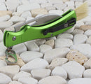 Rough Ryder Mushroom Hunter Folding Knife 3" Stainless Steel Blade Green Aluminum Handle