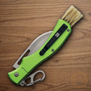 Rough Ryder Mushroom Hunter Folding Knife 3" Stainless Steel Blade Green Aluminum Handle