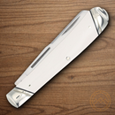 Rough Ryder Arctic Fox Trapper Pocket Knife Stainless Steel Blades White Micarta Handle