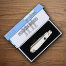 Rough Ryder Arctic Fox Trapper Pocket Knife Stainless Steel Blades White Micarta Handle