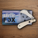 Rough Ryder Arctic Fox Folding Knife Stainless Steel Blades White Micarta Handle