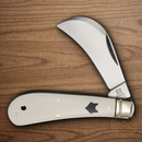 Rough Ryder Arctic Fox Folding Knife Stainless Steel Blades White Micarta Handle