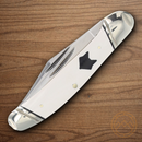 Rough Ryder Copperhead Pocket Knife Stainless Steel Blades White Micarta Handle