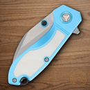 Rough Ryder Tattoo Series Folding Knife 2.75" Stainless Steel Blade Blue Aluminum Handle
