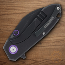 Rough Ryder Tattoo Series Folding Knife 2.75" Stainless Steel Blade Purple Aluminum Handle