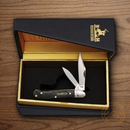 Rough Ryder Reserve Bearhead Peanut Pocket Knife Stainless Steel Blade Black Pakkawood Handle