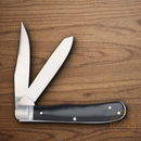 Rough Ryder Reserve Bearhead Trapper Pocket Knife Stainless Steel Blade Black Pakkawood Handle