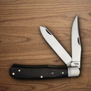 Rough Ryder Reserve Bearhead Trapper Pocket Knife Stainless Steel Blade Black Pakkawood Handle