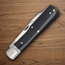 Rough Ryder Bearhead Gunstock Pocket Knife Stainless Steel Blades Black Pakkawood Handle
