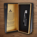 Rough Ryder Bearhead Gunstock Pocket Knife Stainless Steel Blades Black Pakkawood Handle