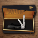 Rough Ryder Bearhead Gunstock Pocket Knife Stainless Steel Blades Black Pakkawood Handle