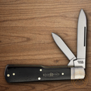 Rough Ryder Bearhead Gunstock Pocket Knife Stainless Steel Blades Black Pakkawood Handle