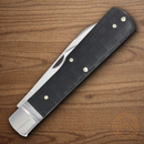 Rough Ryder Reserve Bearhead Gunstock Pocket Knife Stainless Steel Blades Black Pakkawood Handle