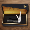Rough Ryder Reserve Bearhead Gunstock Pocket Knife Stainless Steel Blades Black Pakkawood Handle