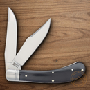 Rough Ryder Bearhead Saddle Horn Pocket Knife 440A Steel Blades Black Pakkawood Handle