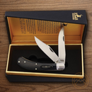 Rough Ryder Bearhead Saddle Horn Pocket Knife 440A Steel Blades Black Pakkawood Handle
