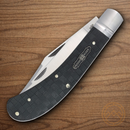 Rough Ryder Bearhead Saddle Horn Pocket Knife 440A Steel Blades Black Pakkawood Handle