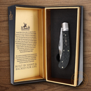 Rough Ryder Bearhead Saddle Horn Pocket Knife 440A Steel Blades Black Pakkawood Handle