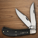 Rough Ryder Bearhead Saddle Horn Pocket Knife 440A Steel Blades Black Pakkawood Handle