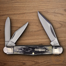 Rough Ryder Whittler Pocket Knife Stainless Steel Blades Black Bone Handle