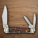 Rough Ryder Whittler Pocket Knife Stainless Steel Blades Imitation Tortoise Shell Handle.