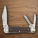 Rough Ryder Whittler Tater Skin Pocket Knife Steel Stainless Blades Brown Micarta Handle.