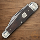 Rough Ryder Whittler Tater Skin Pocket Knife Steel Stainless Blades Brown Micarta Handle.