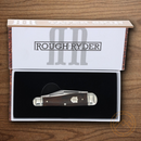 Rough Ryder Whittler Tater Skin Pocket Knife Steel Stainless Blades Brown Micarta Handle.