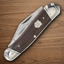 Rough Ryder Whittler Tater Skin Pocket Knife Stainless Steel Blades Brown Micarta Handle.