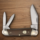 Rough Ryder Whittler Tater Skin Pocket Knife Stainless Steel Blades Brown Micarta Handle.