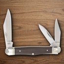 Rough Ryder Whittler Tater Skin Pocket Knife Stainless Steel Blades Brown Micarta Handle.