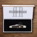 Rough Ryder Whittler Tater Skin Pocket Knife Stainless Steel Blades Brown Micarta Handle.