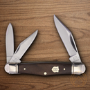 Rough Ryder Whittler Tater Skin Pocket Knife Stainless Steel Blades Brown Micarta Handle.