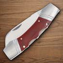 Rough Ryder Double Lockhorn Pocket Knife Stainless Steel Blades Red Micarta Handle.
