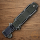 Rough Ryder Survival Fixed Knife 7.5" D2 Tool Steel Blade Green Aluminum Handle.