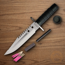 Rough Ryder Survival Fixed Knife 7.5" D2 Tool Steel Blade Green Aluminum Handle.