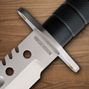 Rough Ryder Survival Fixed Knife 7.5" D2 Tool Steel Blade Green Aluminum Handle.