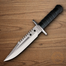Rough Ryder Survival Fixed Knife 7.5" D2 Tool Steel Blade Green Aluminum Handle.