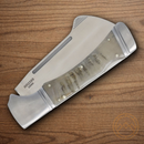 Rough Ryder Big Horn Folding Knife 4" Stainless Steel Blade Ram's Horn Handle.