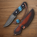 Rough Ryder Fixed Knife 3.75" Damascus Steel Blade Wenge Wood Handle.