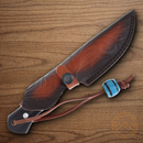 Rough Ryder Fixed Knife 3.75" Damascus Steel Blade Wenge Wood Handle.