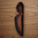 Rough Ryder Fixed Knife 3.75" Damascus Steel Blade Wenge Wood Handle.