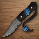 Rough Ryder Fixed Knife 3.75" Damascus Steel Blade Wenge Wood Handle.